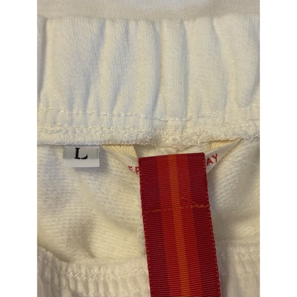 LEFT ON FRIDAY Sports & Rec White Jogger Sweatpants Women Large Cotton Lounge - Picture 5 of 12